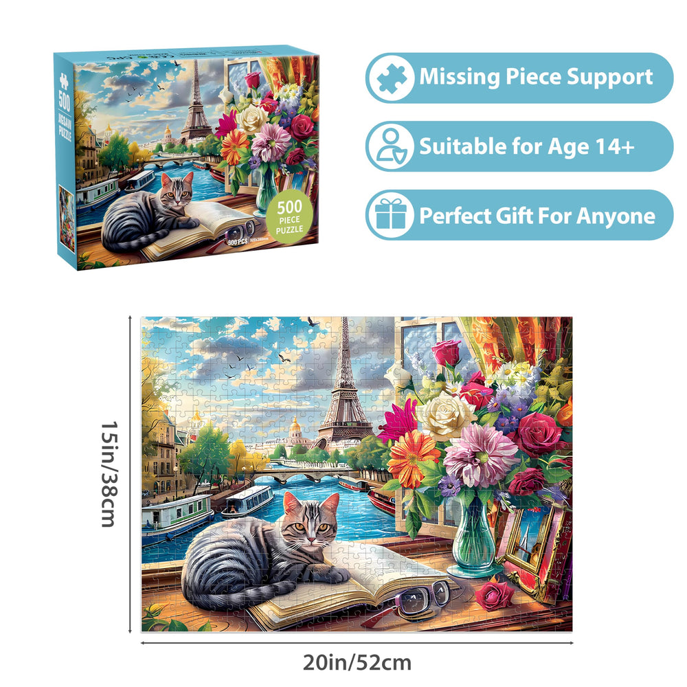 Jeacirio 500-piece puzzle pieces designed for smooth fits and satisfying completion.