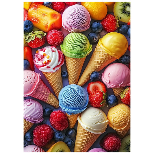 Jeacirio delicious ice cream cones 100-piece puzzle for kids ages 6-10