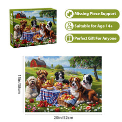 Jeacirio dogs donuts scene, bright puzzle colors boost engagement for all ages