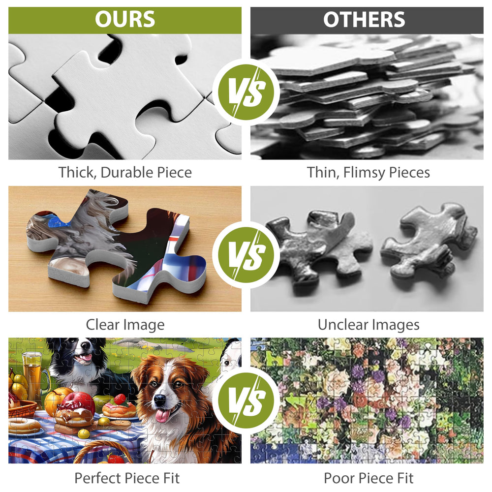 Jeacirio dogs with fruit and wine, relaxing puzzle for adults and seniors