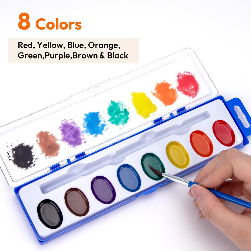 JEAWIWI washable watercolors demonstrate easy cleanup after messy art time.