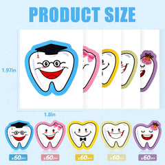 Jecery teeth shaped stickers brighten kid friendly spaces on walls and windows.