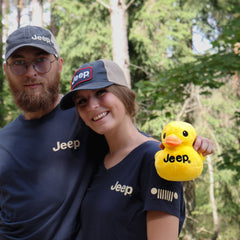 Licensed Jeep Merchandise tag on the duck plush for authentic collectibles.