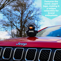 Jeep Text Logo Plush Duck Black – logo detail; authentic licensed branding