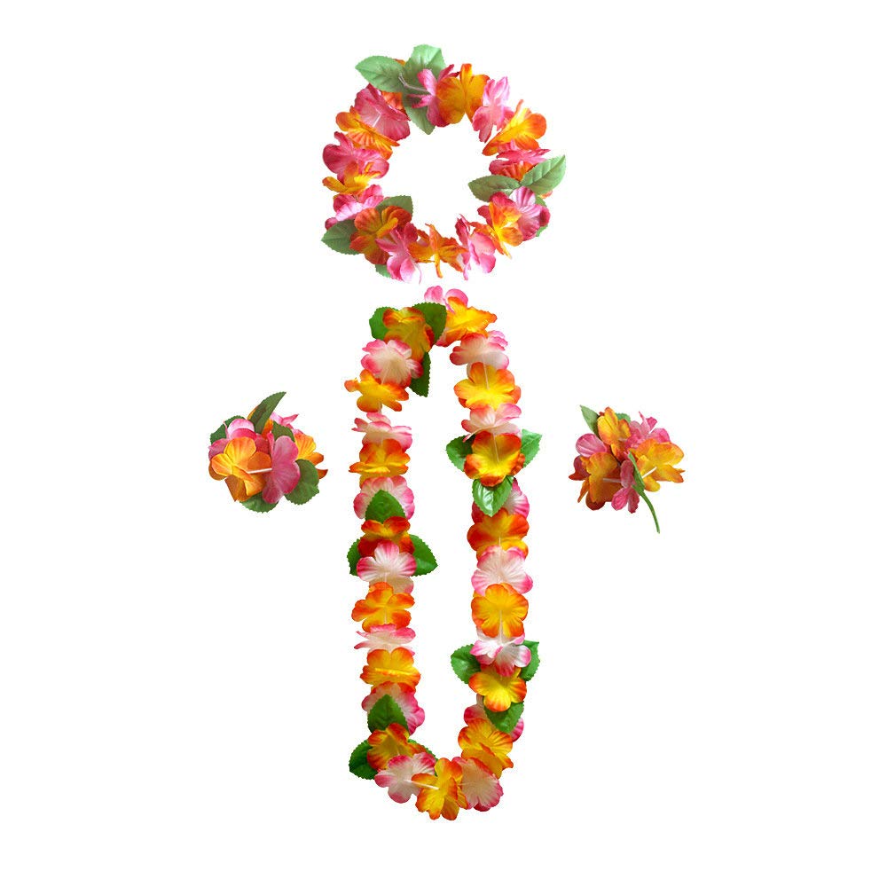 JEKANEL luau party set packaging showing ready-to-wear accessories for events