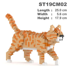 JEKCA Orange Tabby Cat Mini 01S components spread showing 740+ pieces