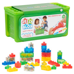 Jelly Blox Stash 'N Stack 30 blocks for creative tactile play.