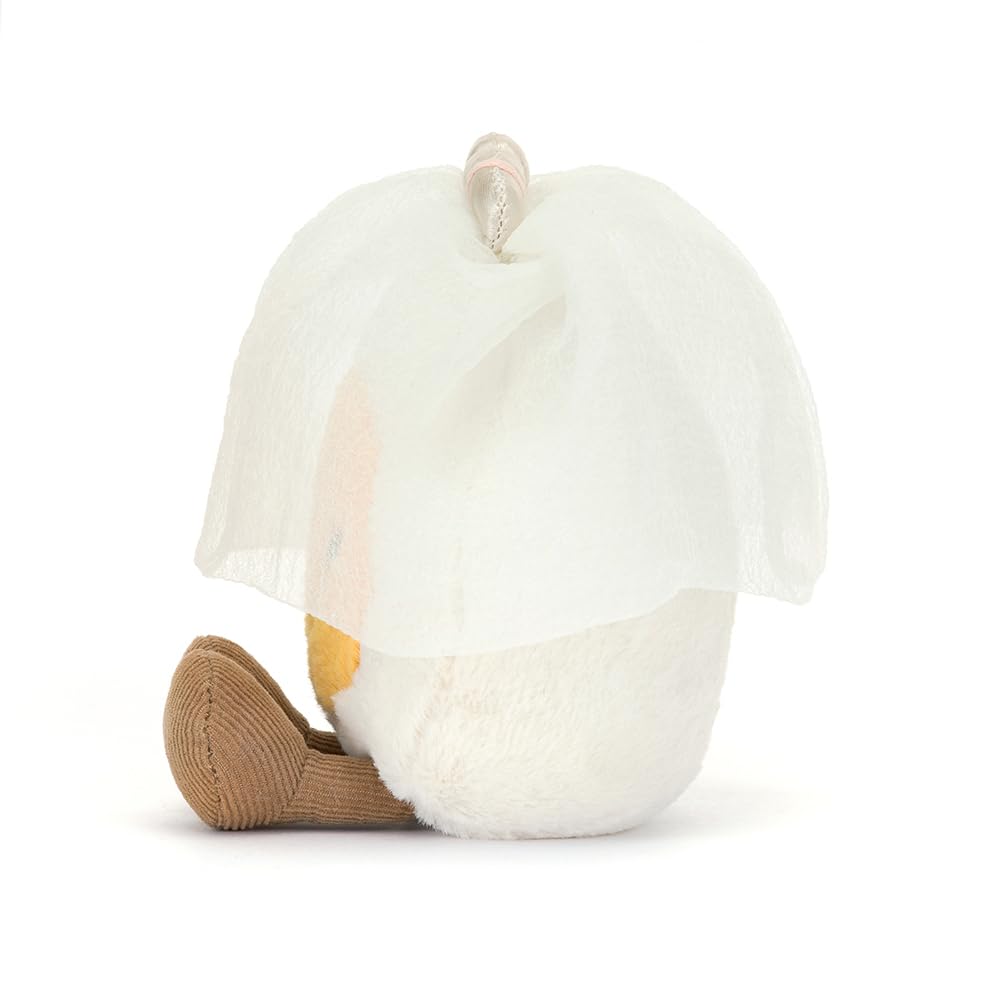 Jellycat Amuseables Boiled Egg Bride close-up fur texture, premium plush