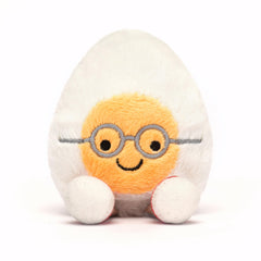 Jellycat Amuseables Boiled Egg Geek soft plush fabric for gentle hugs.