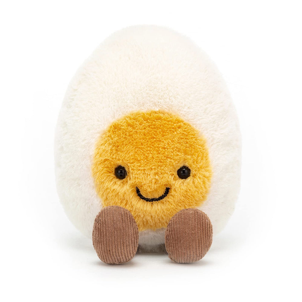 Jellycat Amuseables Boiled Egg Happy plush ideal for nursery decor and gifting.