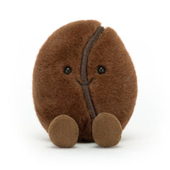 Jellycat Amuseables Coffee Bean interior beans provide stable balance on counters.