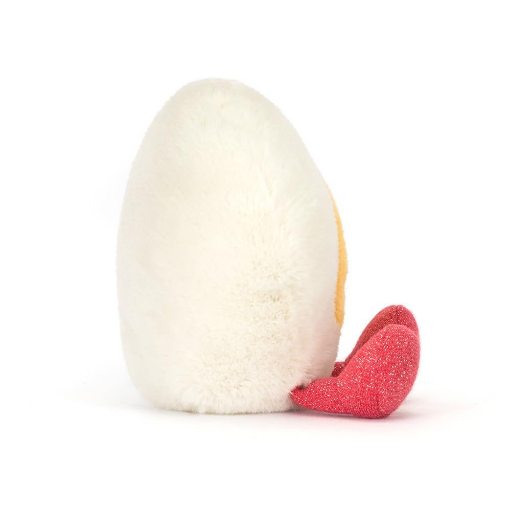 Jellycat Amuseables Heart Egg Plush measures 3-inch sitting height, compact size