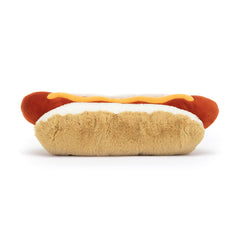 Jellycat Amuseables Hot Dog mustard stripe adds playful charm for gifting.