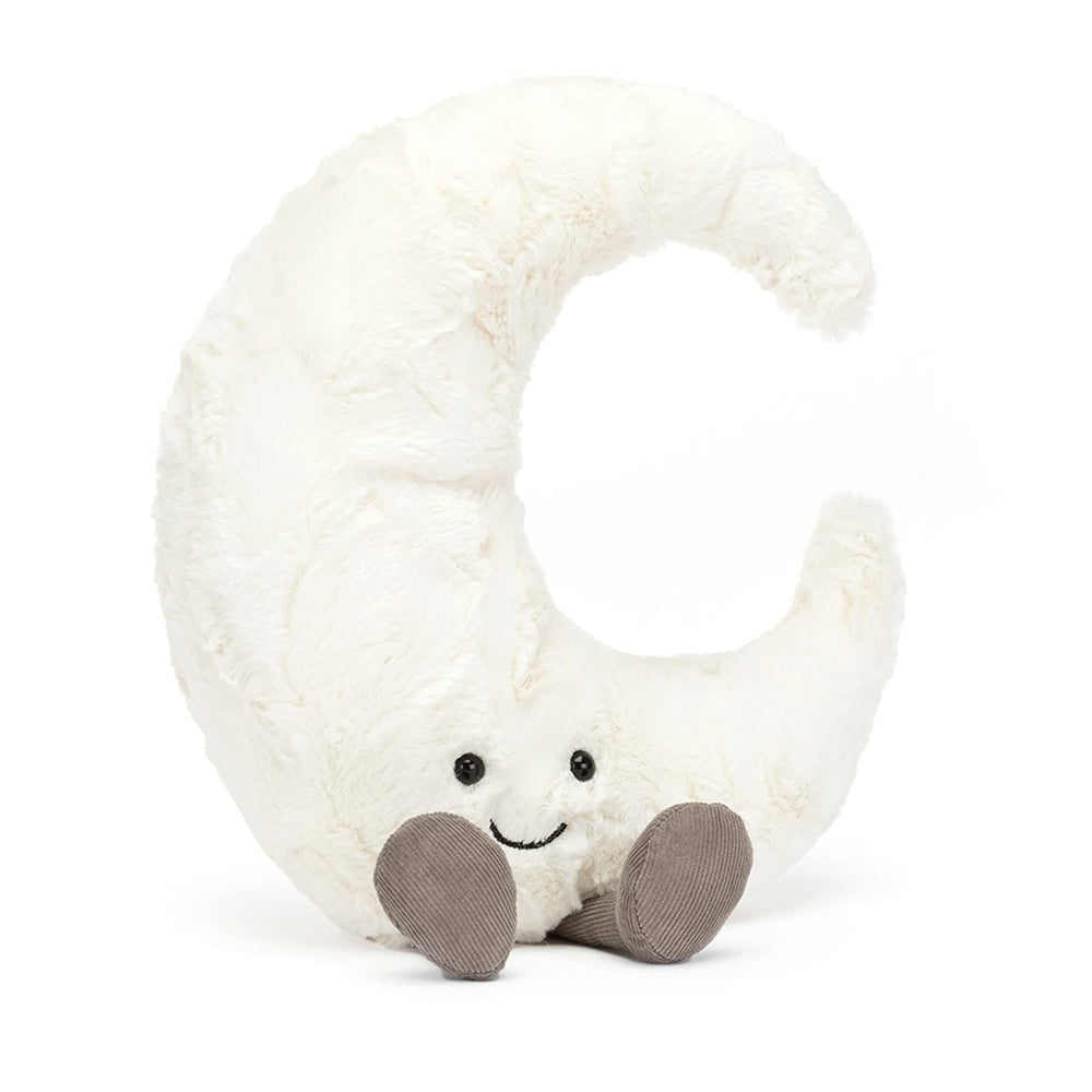 Jellycat Amuseables Moon with soft pearl fur for cozy hugs
