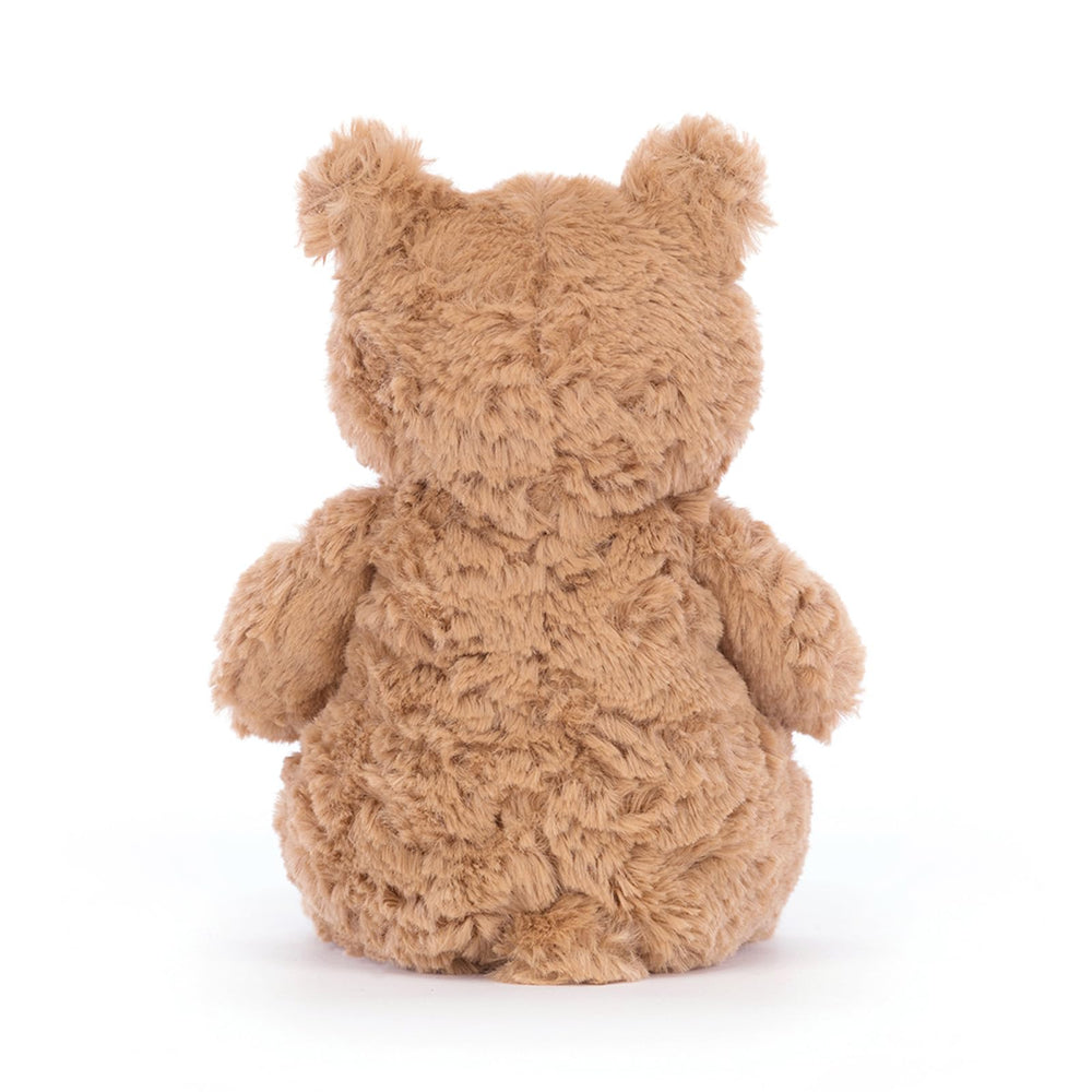 Jellycat Bartholomew Bear face detail with warm eyes and suedette nose.
