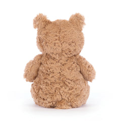 Jellycat Bartholomew Bear face detail with warm eyes and suedette nose.