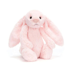 Jellycat Bashful Pink Bunny Medium side view, tall and huggable for imagination
