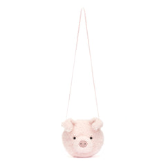 Jellycat Little Pig Plush Bag 7.5-inch silhouette with fixed 46.9-inch strap.