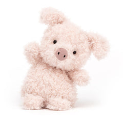 Jellycat Little Pig plush toy side view showing plump body and floppy ears