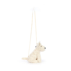Jellycat Munro Scottie Dog crossbody strap, slender design for comfortable shoulder wear.