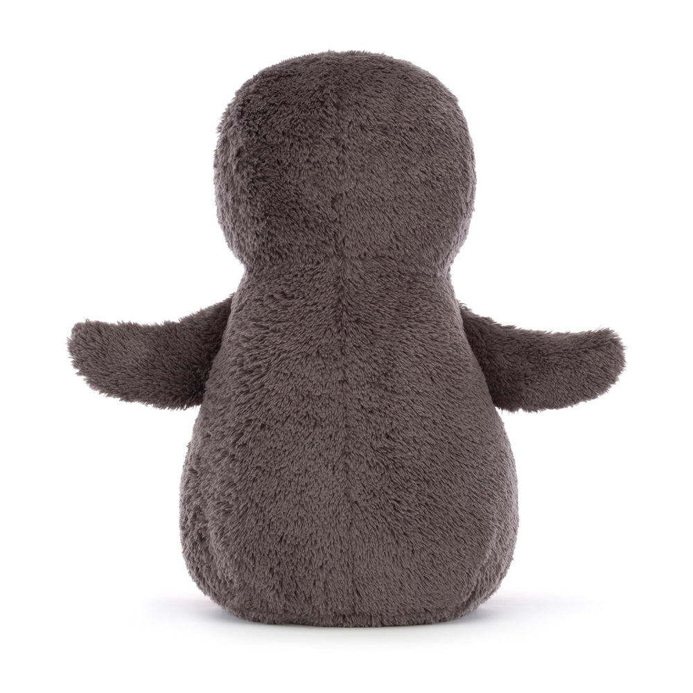 Jellycat Peanut Penguin soft fur close-up shows premium plush texture.