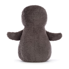 Jellycat Peanut Penguin soft fur close-up shows premium plush texture.