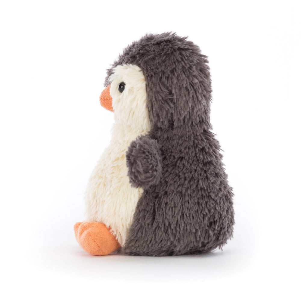 Jellycat Peanut Penguin closeup, plush texture and safety features