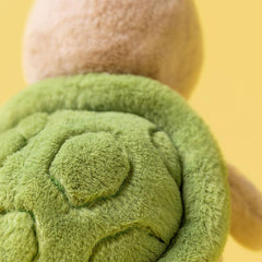 Jellycat Thimble Turtle sitting height, perfect for small hands to hold