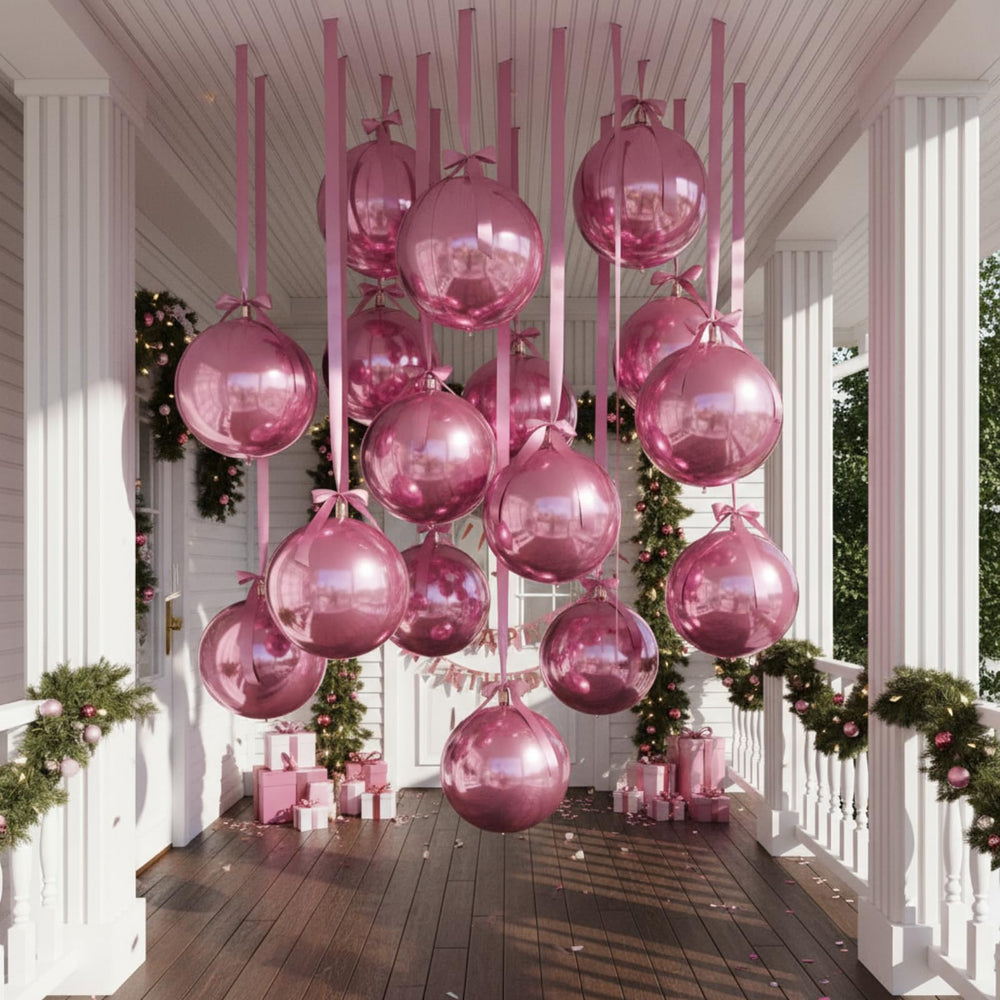 Jenaai ceiling decor with a giant pink balloon to create a focal point.
