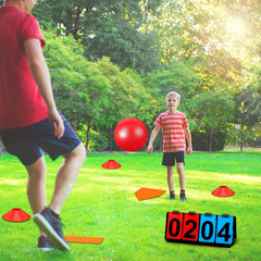 Jenaai bright cones mark boundaries for safe, structured play.