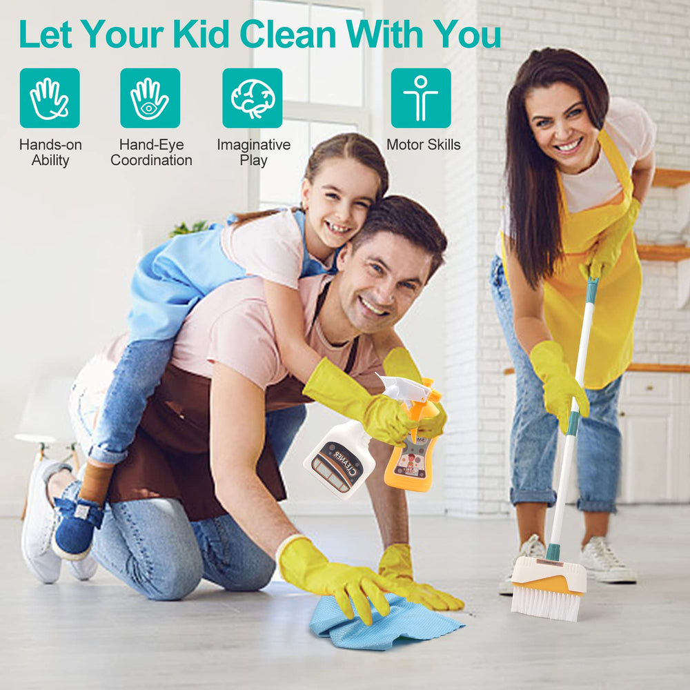 Jenilily detachable cleaning toy set sponge rag adds authentic washing play