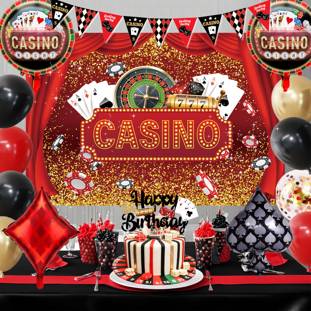 Jenlion casino cake topper adds a thematic focal point for desserts.
