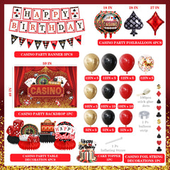 Jenlion happy birthday banner for casino parties, bright and festive.