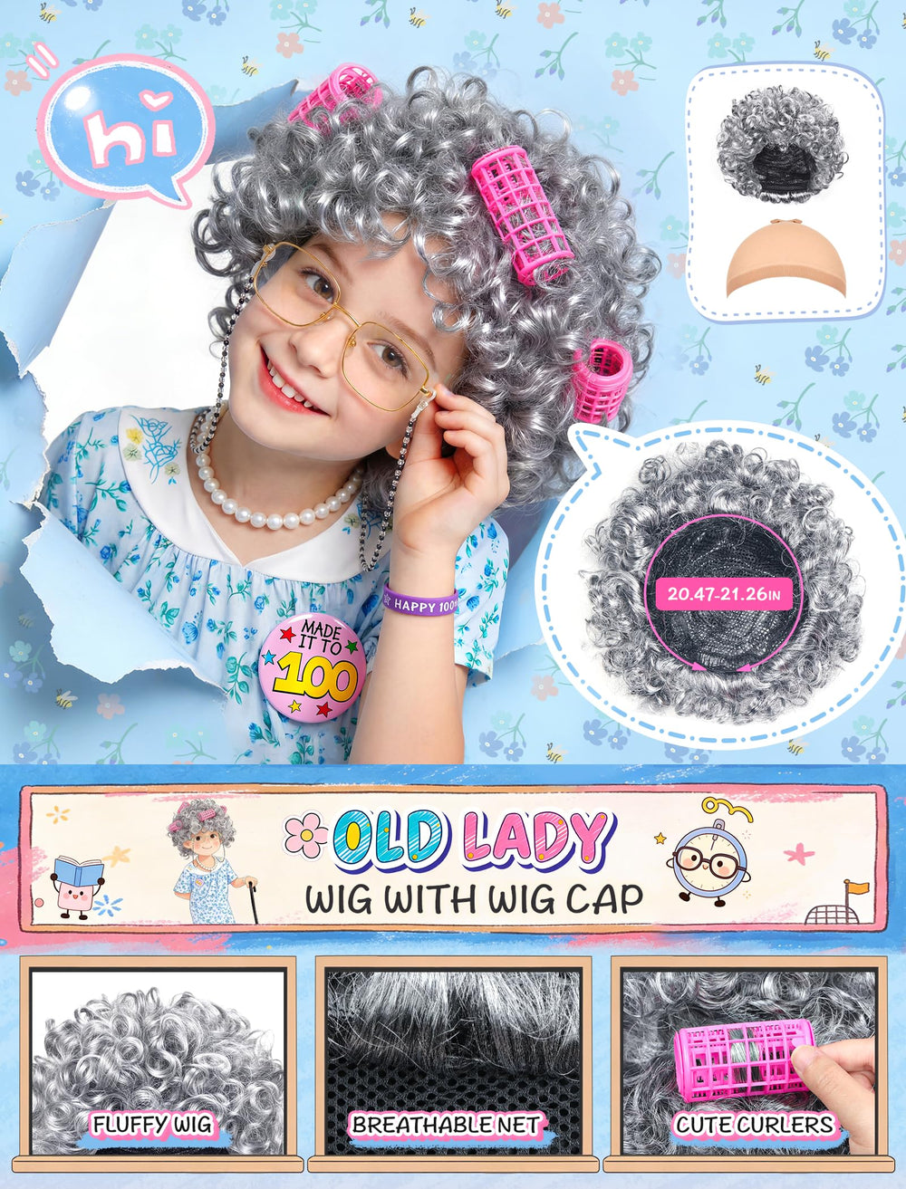 Jeowoqao glasses with chain add a finished vintage touch for kids.