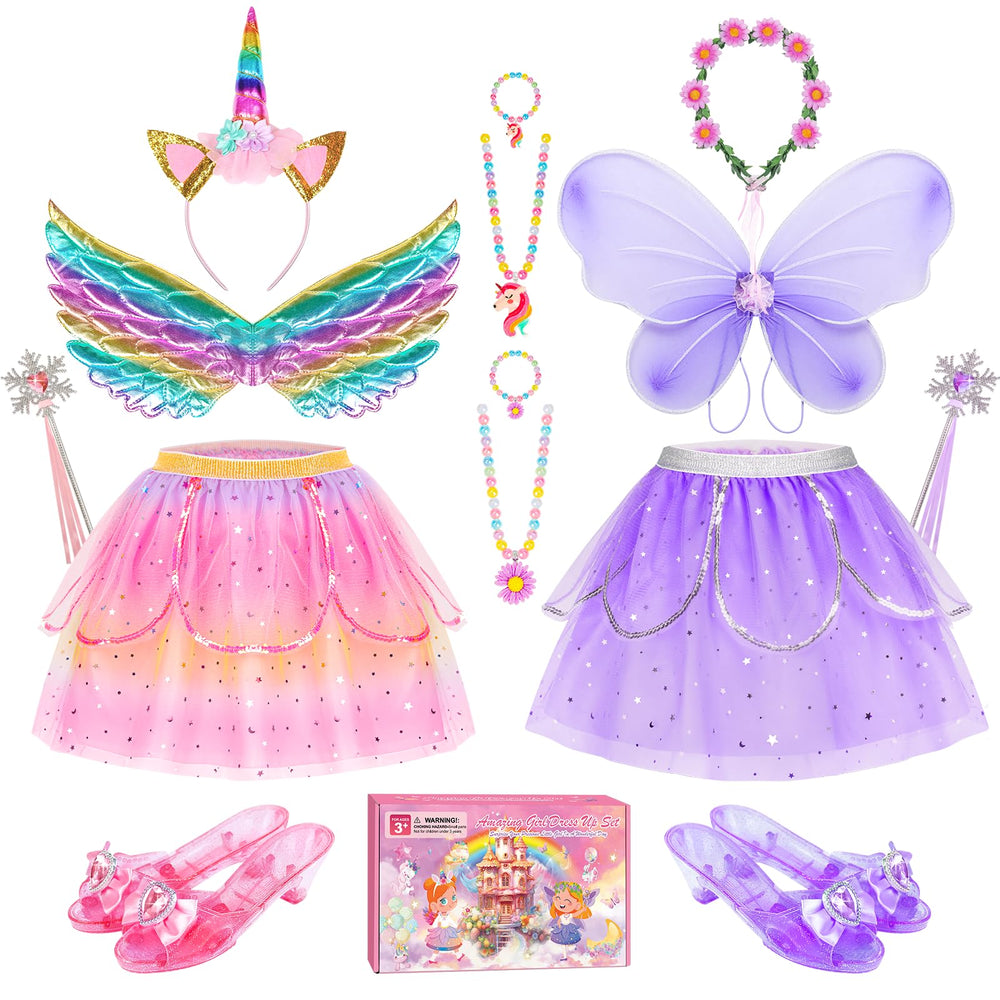 Jeowoqao kids princess dress set with tutu and wings inspires imaginative play