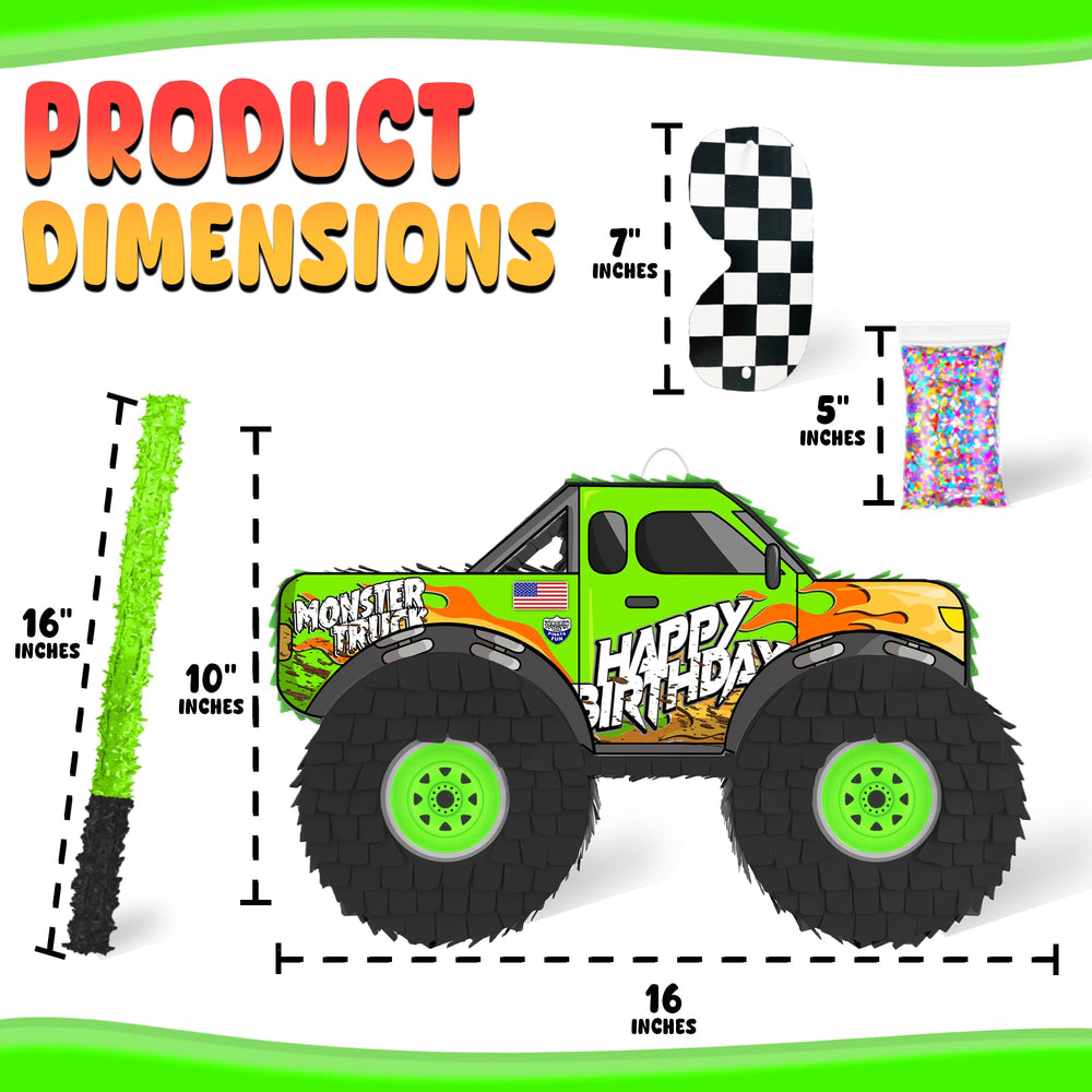 Jergrim Monster Truck Pinata materials close-up reveals vibrant tissue paper for festive decor.