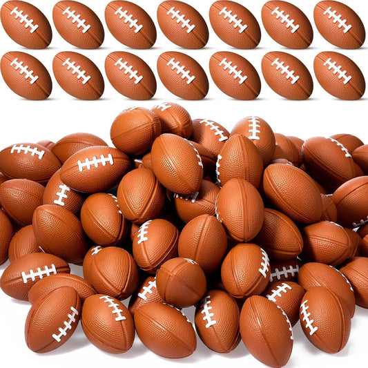 Jerify 120-pack 2-inch mini football stress balls for easy classroom gifting.