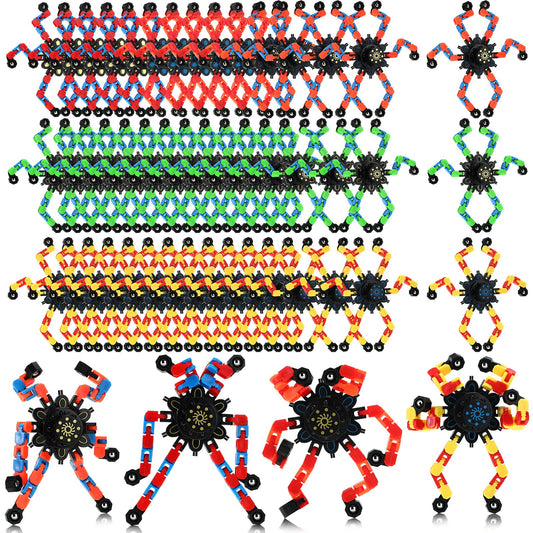 Jerify 40-pack chain robot toy with colorful links for desk fidgeting and focus.