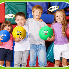 Jerify emotion-design dodgeballs with smile and frown visuals for engaging play