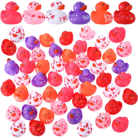 Jerify Valentine ducks with heart designs for colorful bath time decor
