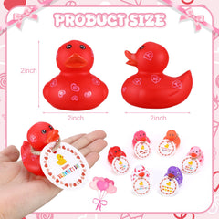 Jerify Valentines ducks in pink and red colors for playful bath time fun