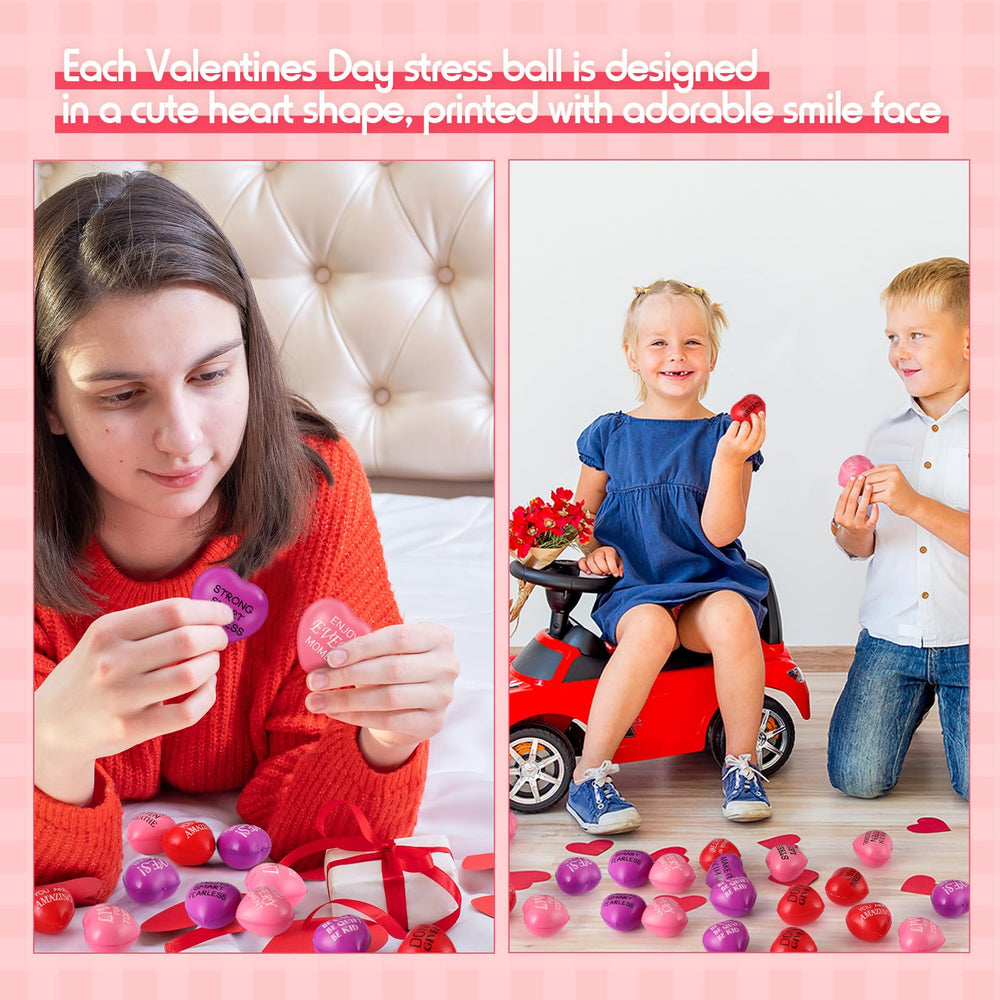 Jerify bulk pack of 100 heart stress balls for events and classroom rewards