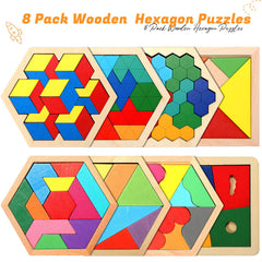 Jerify wooden tangrams colorful pieces promote visual stimulation and enjoyment