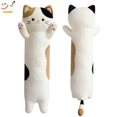 JEROKUMI long cat plush boby pillow, 22 inches, ideal for cozy bedtime cuddles.