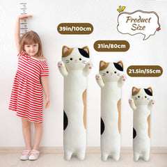 JEROKUMI soft terry-knit cat pillow invites cozy cuddle sessions.