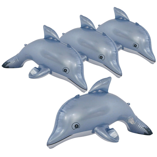 Jet Creations inflatable dolphin pool toy, 20 inch, pack of four for pool time and decor