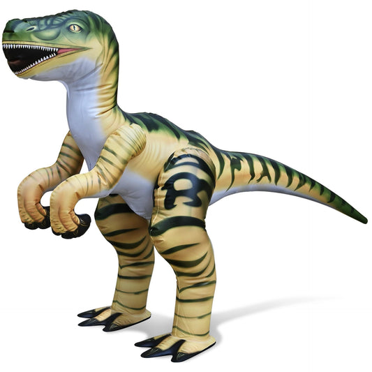 Jet Creations Velociraptor inflatable standing for dramatic decor.