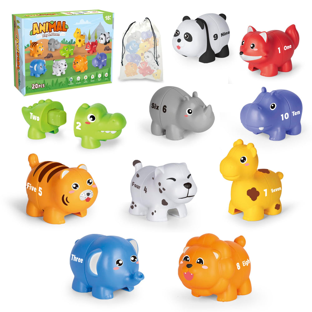 Jetbotell learning toy with number animals pairs boosts early numeracy through pairing play