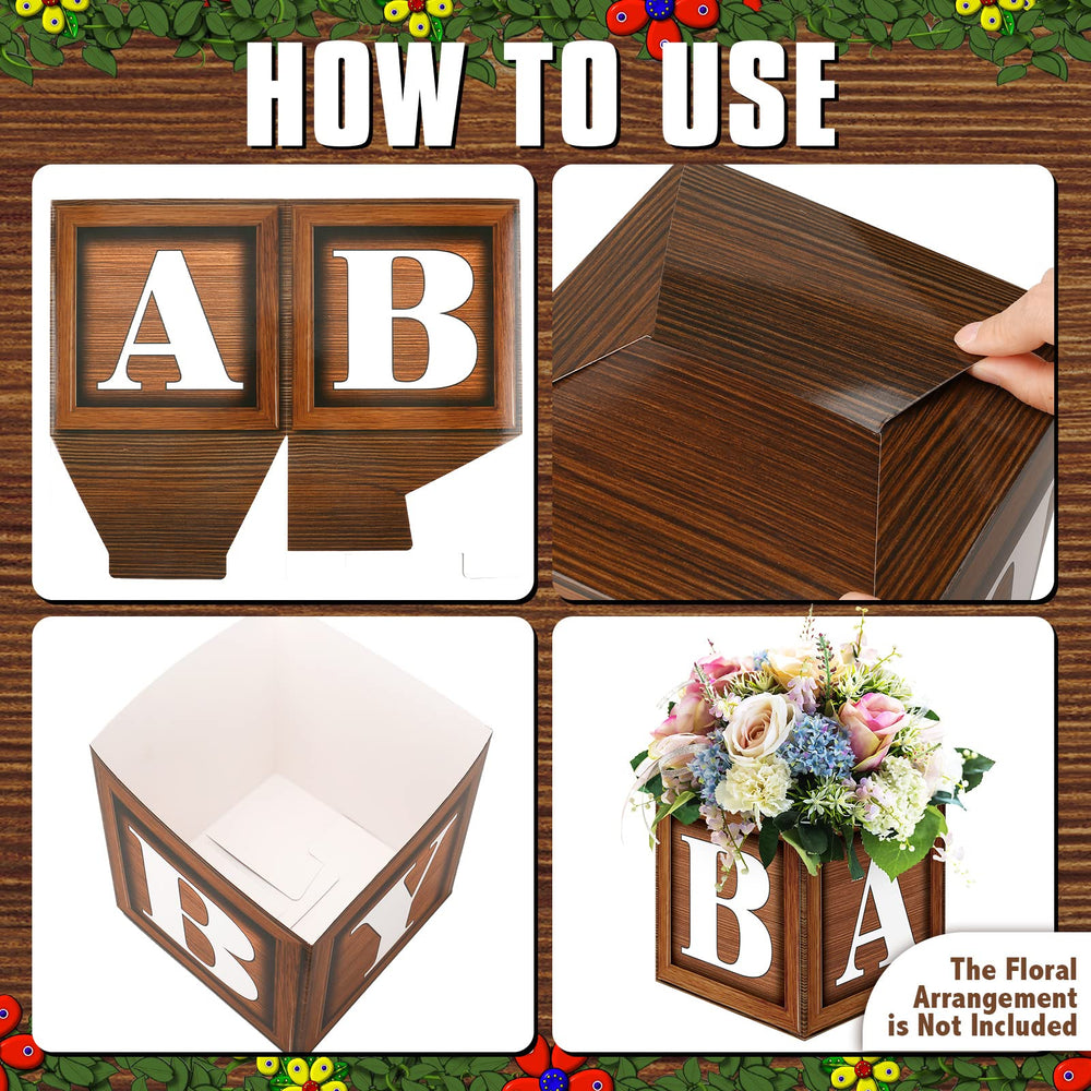 Jetec reusable wood grain centerpiece adds natural charm to birthday parties