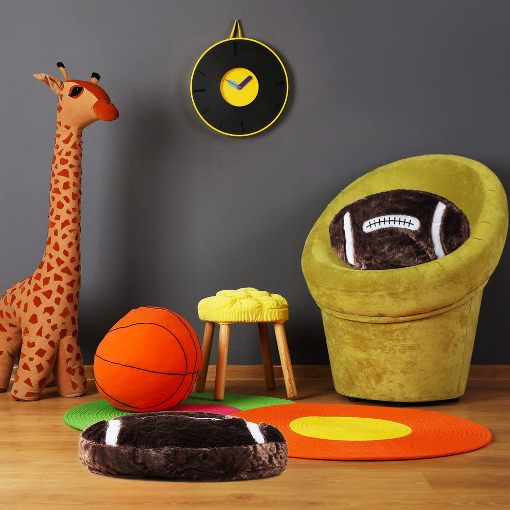 Jetec football plush pillow lightweight and portable for travel and lounging.